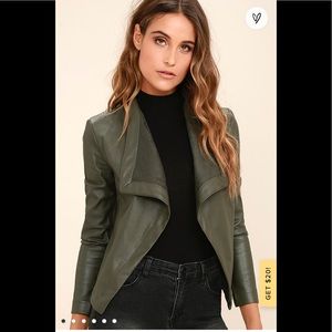 BB Dakota Peppin Olive Green Vegan Leather Jacket